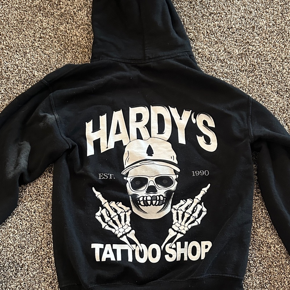 Gildan Black Hoodie with White Skull Design